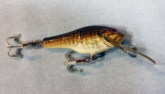 vintage bagley small fry bass fishing lure. crawdad style