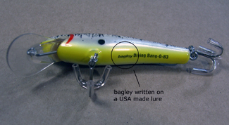 bagley written on USA made lure